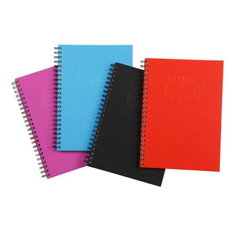 Notebooks A4 Spiral Hard Cover 200 Page Assorted Spirax 512 Pack 4