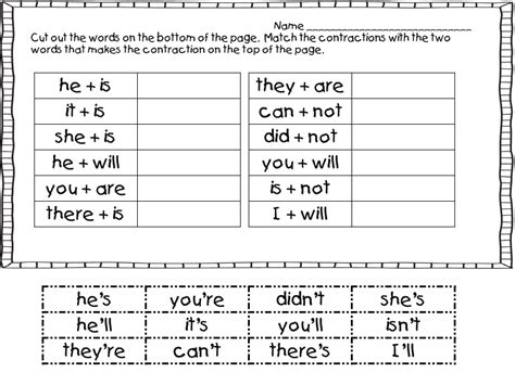15 For Second Grade Contraction Worksheets