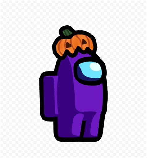 They accessorize or cover the top of the body. HD Purple Among Us Character Pumpkin Hat PNG | Citypng