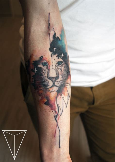 Watercolor Lion Tatoo Татуировки рукава Татуировка в виде льва