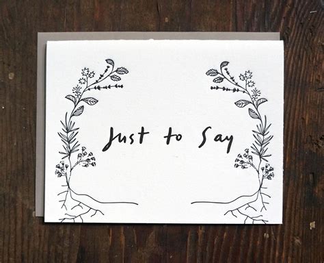 Type A Press X Local Milk Hand Lettered Just To Say Cards