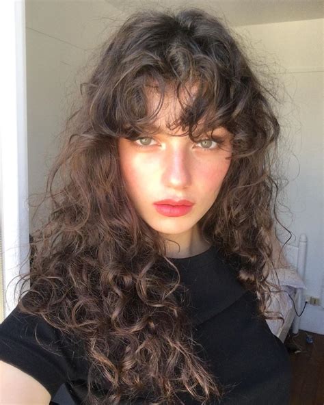 Curly Hair Fringe Curly Hair With Bangs Curly Hair Styles Cute Curly Hair Hairstyles List
