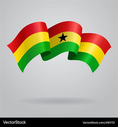 Ghanaian Waving Flag Royalty Free Vector Image