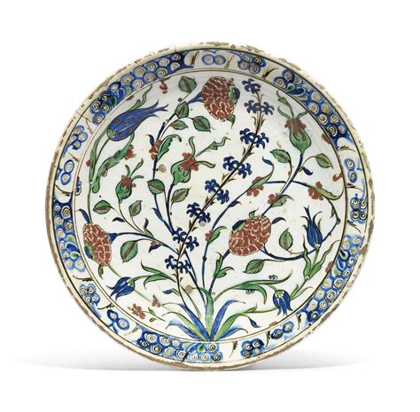 A Large Iznik Pottery Dish Ottoman Turkey Circa Christie S