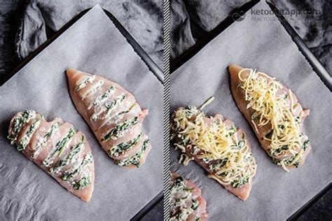 Hasselback chicken with spinach, bacon and monterey. Keto Spinach & Feta Hasselback Chicken | KetoDiet Blog