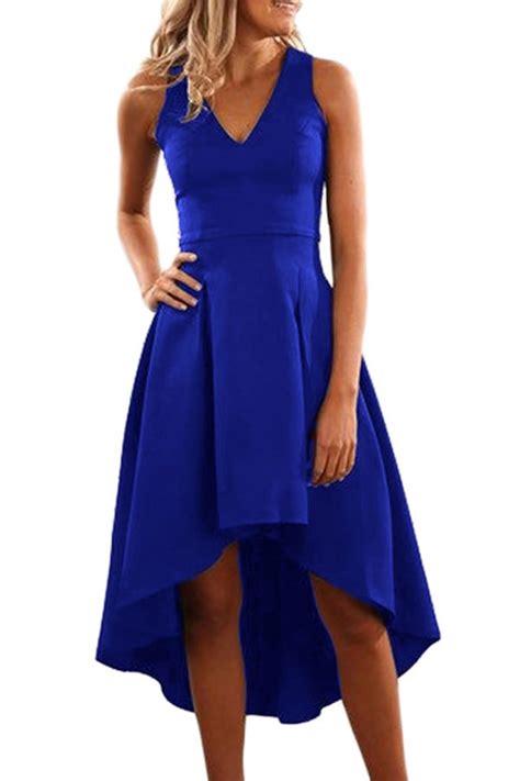 Hualong Sexy Sleeveless Midi Blue Cocktail Dresses Online Store For