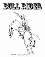 Coloring Bull Rodeo Rider Printable Riding Roping Cowboy Team Pbr Sheet Unique Getcolorings Getdrawings Popular sketch template
