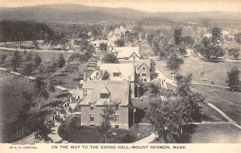 Mount Hermon Massachusetts Birdseye View Of City Antique Postcard