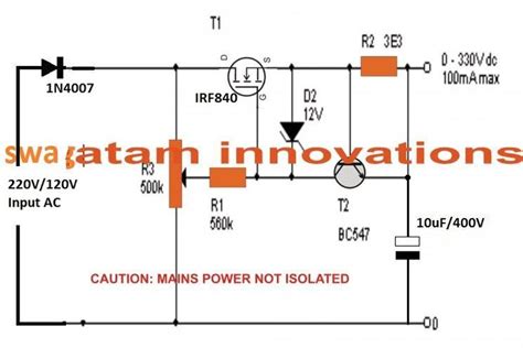 There is lcd display in this circuit which will. 0-300V Adjustable MOSFET Transformerless Power Supply Circuit | Homemade Circuit Projects in ...