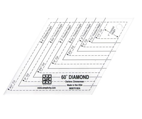 60 Degree Diamond Shape Acrylic Quilting Template