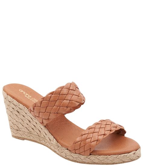 Andre Assous Aria Woven Leather Espadrille Wedge Sandals Dillards In 2022 Leather