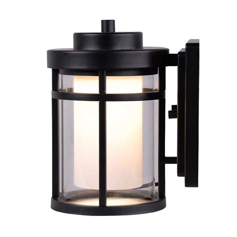 Home Decorators Collection Black Outdoor Led Wall Lantern Sconce The