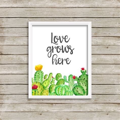 Love Grows Here Print-Love Grows Here-Cactus Print 