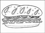 Sandwich Coloring Pages Favorite Healthy Recipes Food sketch template