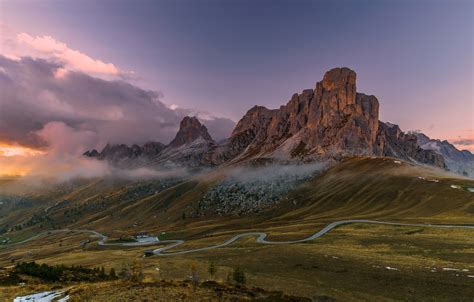 Wallpaper Road Clouds Mountains Rocks Italy The Dolomites Images