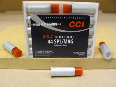 Buy pest control shotshell at cci ammunition. 10 Round Box - CCI 44 SPL/MAG Big 4 Shotshell Ammo for ...