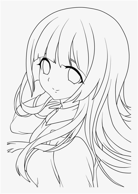Download Thumb Image Happy Anime Girl Lineart Transparent Png