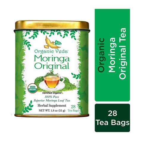 Buy Moringa Tea Pure Herbal Moringa Tea Bags Organicveda Sg