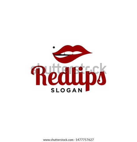 Sexy Red Pink Lips Logo Design Stock Vector Royalty Free 1477757627