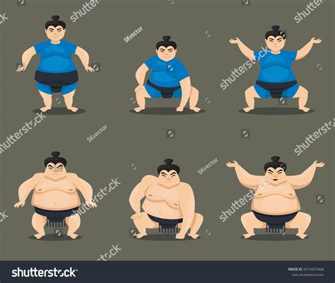 Set Sumo Wrestlers Different Poses Male 库存矢量图（免版税）2014937468 Shutterstock