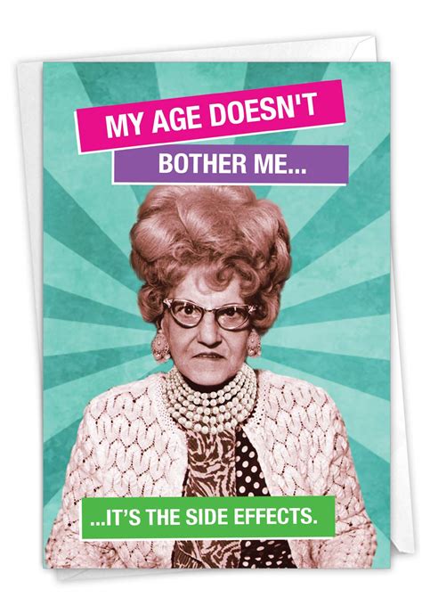 Nobleworks Funny Happy Birthday Greeting Card Retro Old Woman Humor