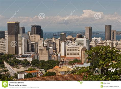 Skyline Of Downtown Rio De Janeiro Editorial Stock Image
