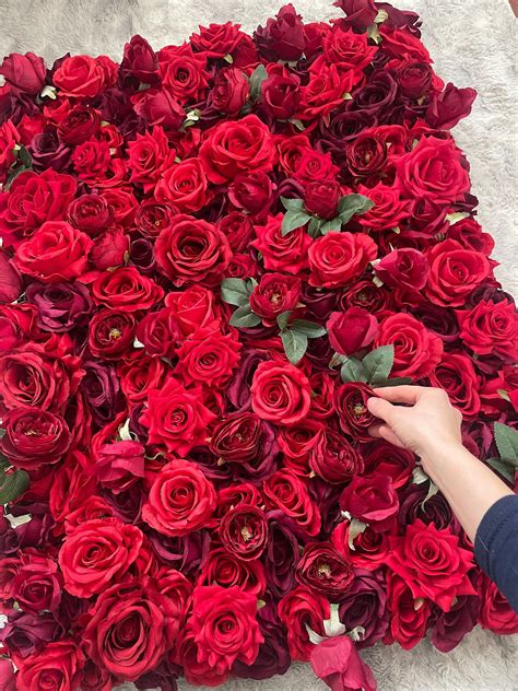 Red Rose Flower Wall Red Flower Wall Backdrop Weddingevent Backdrop