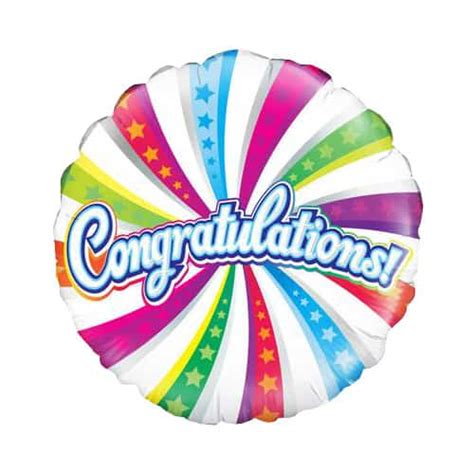 Congratulations Swirl Round Foil Helium Balloon 46cm 18 In Partyrama