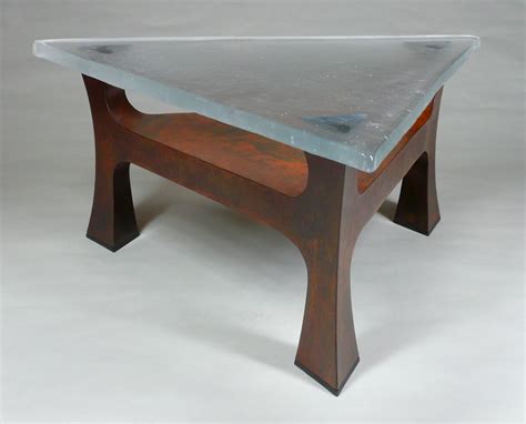 Triangle tea table coffee table wooden end table for small space simple style. Triangle Coffee Table