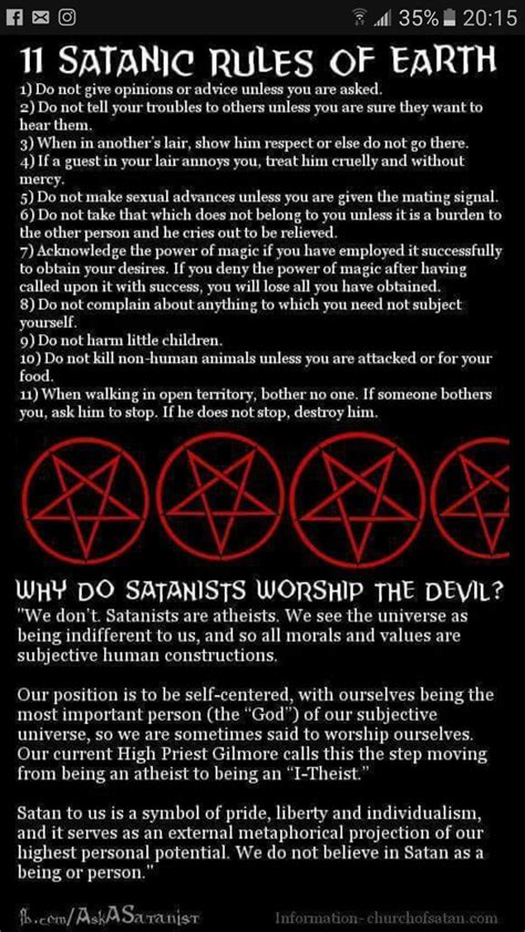 The Satanic Bible Satanic Rules Satan Quotes