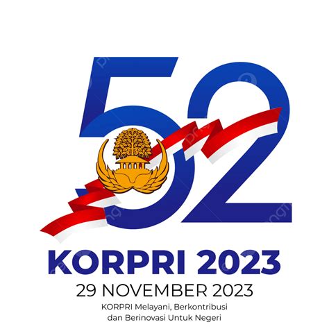 Logotipo Oficial Do 52º Aniversário Do Korpri 2023 Vetor PNG Logotipo