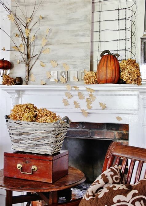 Before we sealed the brick, we also taped off the fireplace surround and used a tile grout caulk to get nice crisp. DIY Fall Mantel Decor Ideas to Inspire! - landeelu.com