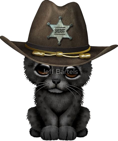 Cute Baby Black Panther Cub Sheriff Stickers By Jeff