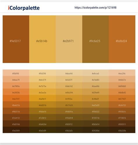 1 latest color schemes with harvest gold and bourbon color tone combinations 2024 icolorpalette
