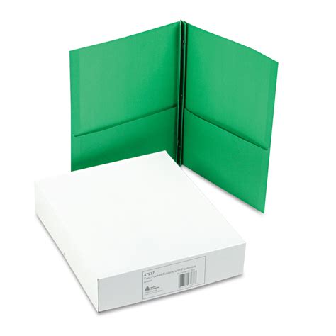 Avery Two Pocket Folder Prong Fastener Letter 12 Capacity Green