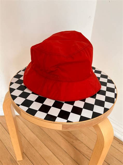 Prada Prada Nylon Red Bucket Hat Grailed