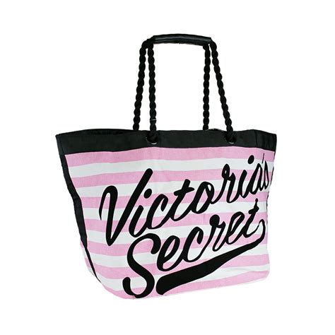 Victorias Secret Victorias Secret Pink And White Stripes Weekender