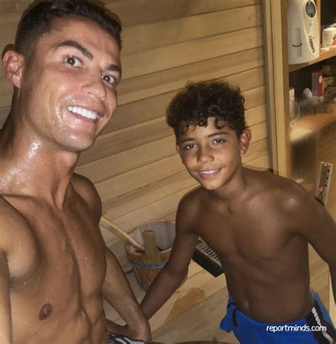 Cristiano Ronaldo And His Son Ronaldo Jnr Pose Shirtless Showing Off Their Abs Photos Report