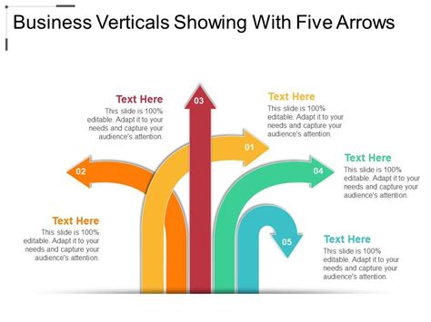 Business Verticals Showing With Five Arrows Powerpoint Slide