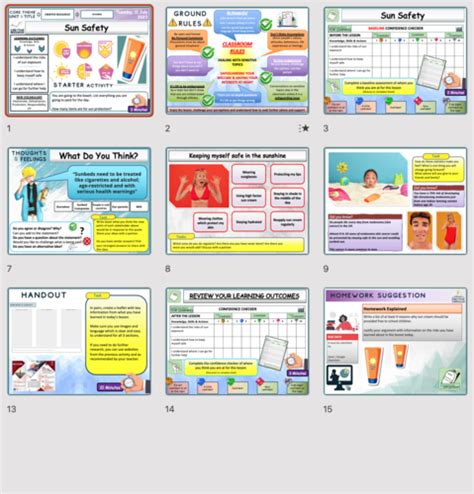 Sun Safety Pshe Teaching Resources