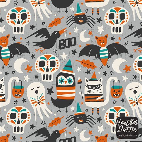 Colorful fabrics digitally printed by Spoonflower - Halloween Party ...