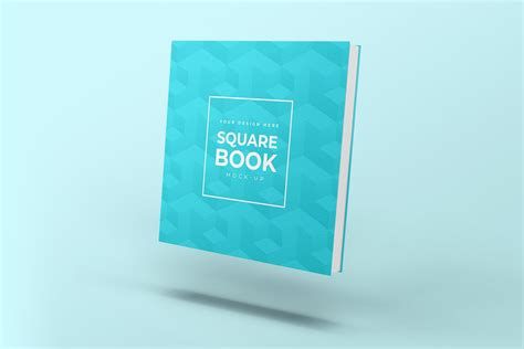 Free Floating Square Book Cover Mockup — Medialoot