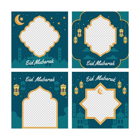 Set Of Eid Mubarak Frames 2463046 Vector Art At Vecteezy