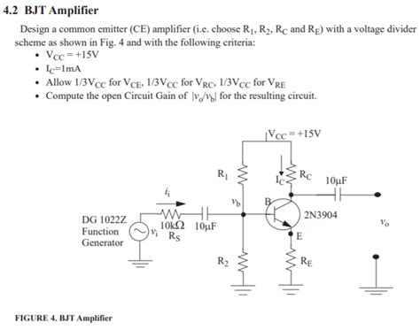 Solved 33 Bjt Ce Amplifier A Design The Common Emitter