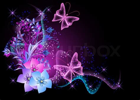 🔥 42 Neon Butterfly And Flowers Wallpaper Wallpapersafari