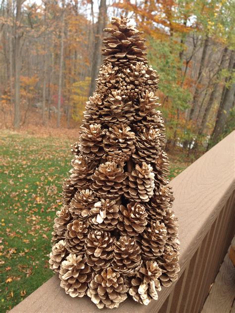 Pine Cone Tree All Glammed Up For A Holiday Table Centerpiece