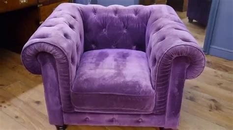 Before it came to be known under its current name, it first appeared as the fauteuil confortable, the comfortable armchair. Purple Fabric Chesterfield Club Chair - YouTube