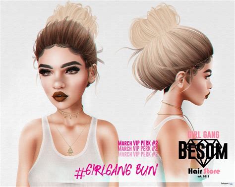 Girlgang Bun Hair Fatpack March 2018 Group T By Besom Teleport Hub