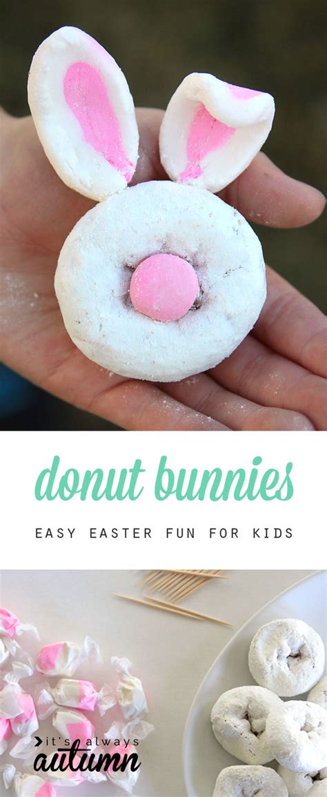 Mini Donut Bunny Rabbits Easy Easter Craft For Kids It