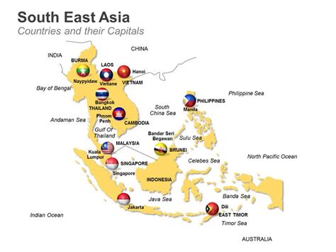 Editable PowerPoint Map South East Asia Map Editable PowerPoint Maps